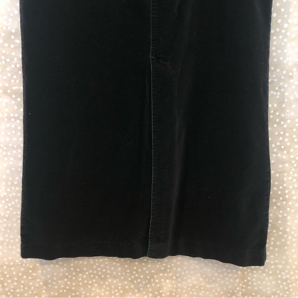 Eddie Bauer Black Velvet Long Skirt Front Split Pockets Belt Loops Size 14 TALL - Picture 3 of 7